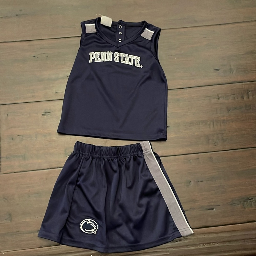 Penn State Nittany, lion little girl, two-piece cheerleading outfit uniform